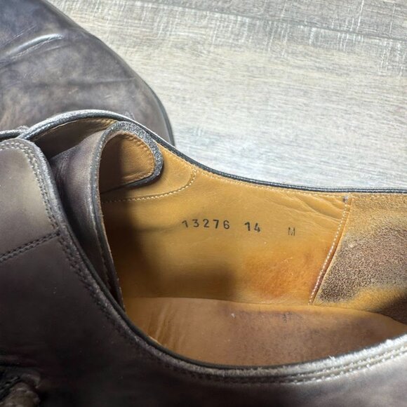 Magnanni Marco Catalux Grey Leather Single Monk Strap Dress Shoes Men's Size 14 - Picture 6 of 8